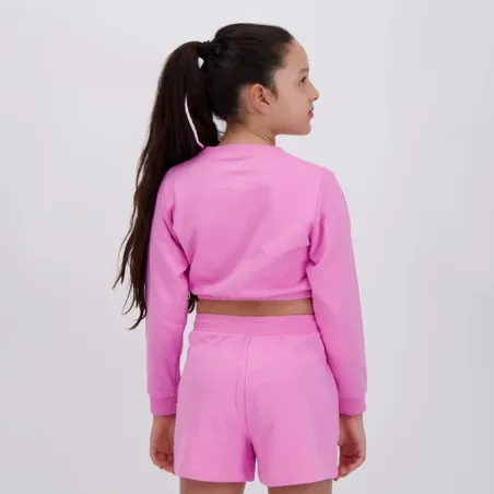 Sweat crop fille manches longues avec broderie - KONTAKT
