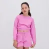 Sweat crop fille manches longues avec broderie - KONTAKT