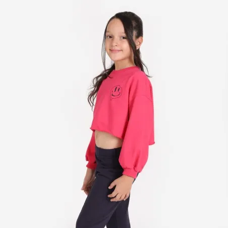 Sweat crop fille SMILEY - KONTAKT