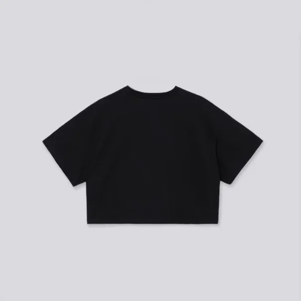 Sweat cropped femme manches courtes avec broderie - KONTAKT