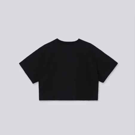 Sweat cropped femme manches courtes avec broderie - KONTAKT