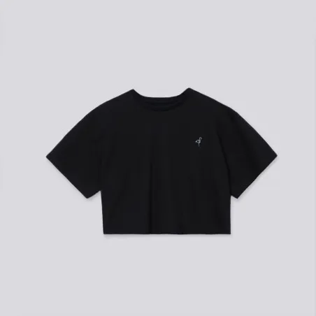 Sweat cropped femme manches courtes avec broderie - KONTAKT