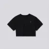 Sweat cropped femme manches courtes avec broderie - KONTAKT