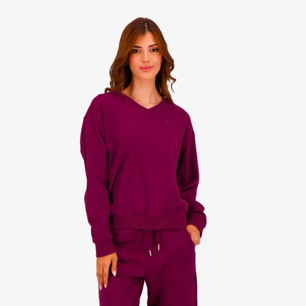 Sweat femme col V avec broderie - KONTAKT