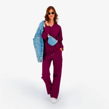 Sweat femme col V avec broderie - KONTAKT