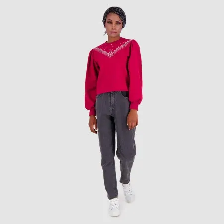 Sweat femme manches bouffantes BANDANA - KONTAKT
