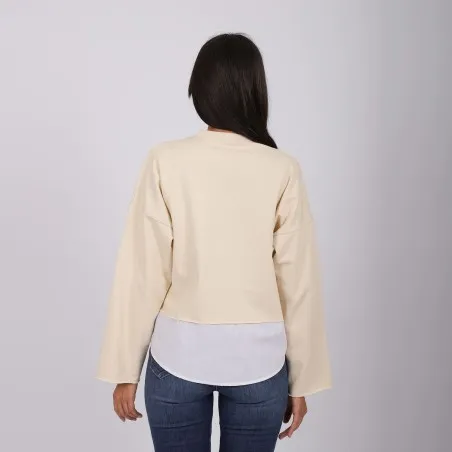 Sweat femme manches longues avec bas chemisier - KONTAKT