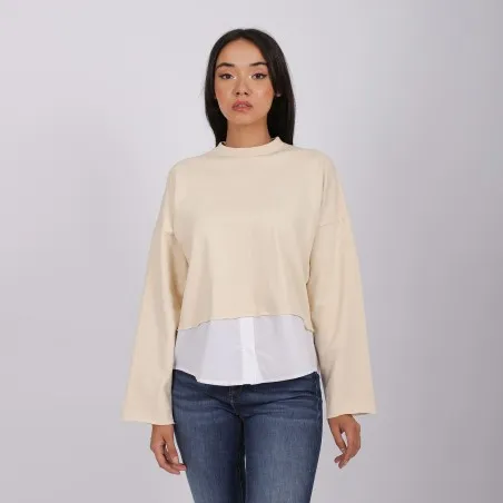 Sweat femme manches longues avec bas chemisier - KONTAKT