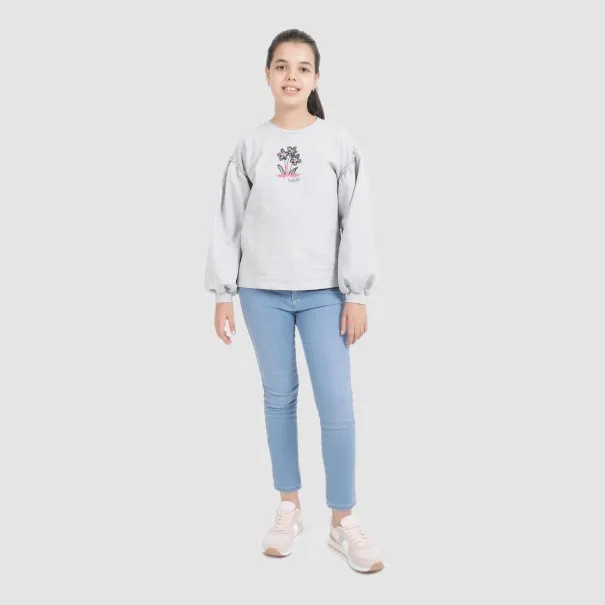 Sweat fille avec manches tombantes FLOWERS - KONTAKT