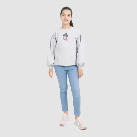 Sweat fille avec manches tombantes FLOWERS - KONTAKT