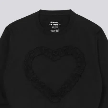 Sweat fille manches longues avec détail galant - KONTAKT