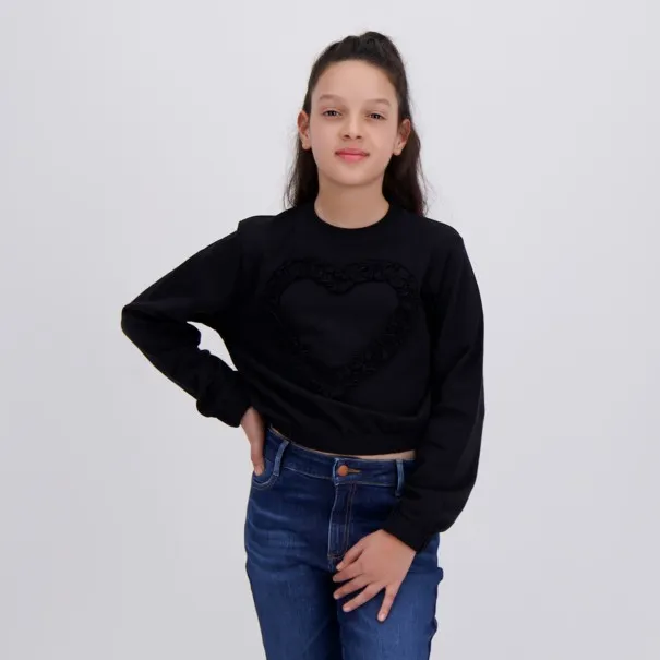 Sweat fille manches longues avec détail galant - KONTAKT
