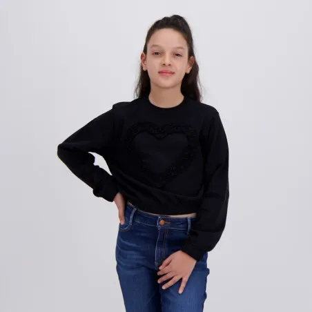 Sweat fille manches longues avec détail galant - KONTAKT