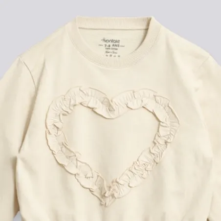 Sweat fille manches longues avec détail galant - KONTAKT