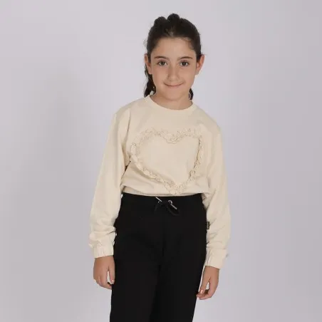 Sweat fille manches longues avec détail galant - KONTAKT