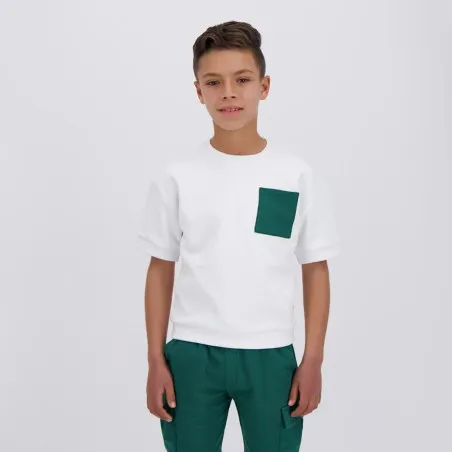 Sweat garçon manches courtes avec poche plaquée - KONTAKT
