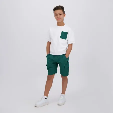 Sweat garçon manches courtes avec poche plaquée - KONTAKT