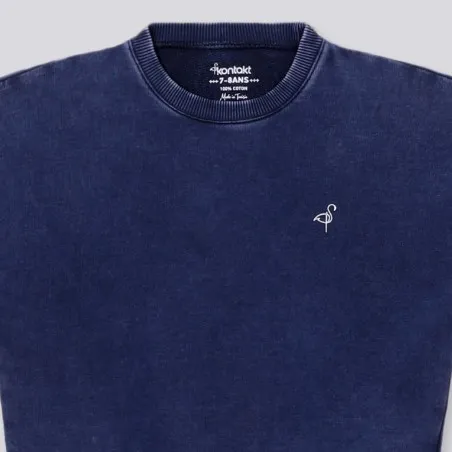 Sweat garçon manches courtes délavé avec logo - KONTAKT