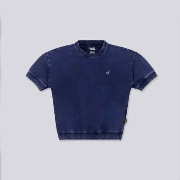 Sweat garçon manches courtes délavé avec logo - KONTAKT