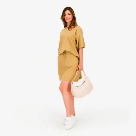 Sweat oversized femme manches courtes avec broderie - KONTAKT