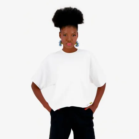 Sweat oversized femme manches courtes avec broderie - KONTAKT