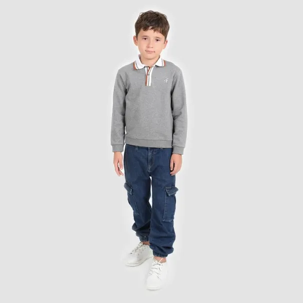 Sweat polo garçon avec broderie - KONTAKT