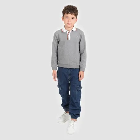 Sweat polo garçon avec broderie - KONTAKT