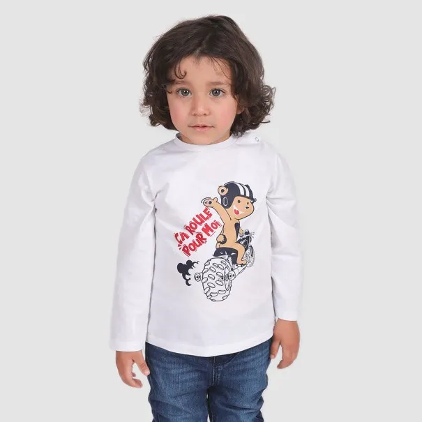 T-shirt bébé manches longues CA ROULE POUR MOI - KONTAKT