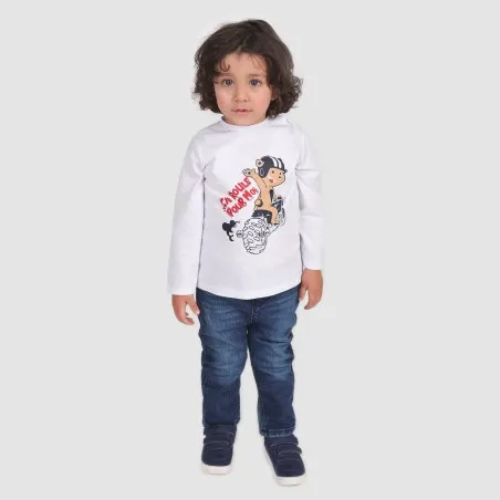 T-shirt bébé manches longues CA ROULE POUR MOI - KONTAKT