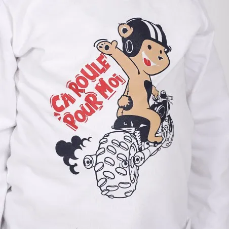 T-shirt bébé manches longues CA ROULE POUR MOI - KONTAKT