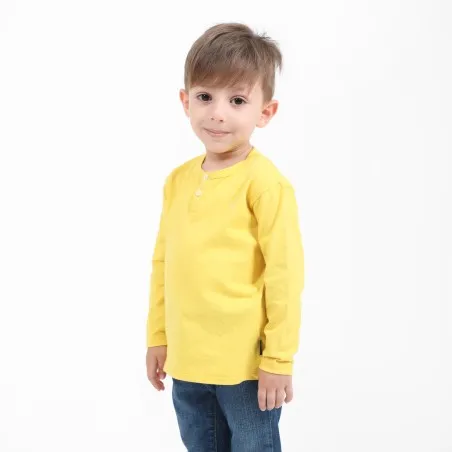 T-shirt bébé manches longues col tunisien - KONTAKT
