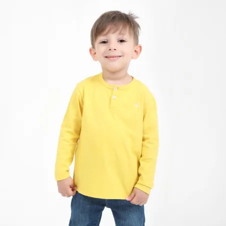 T-shirt bébé manches longues col tunisien - KONTAKT