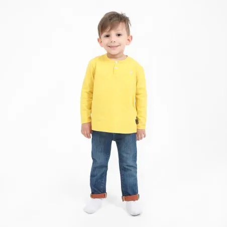 T-shirt bébé manches longues col tunisien - KONTAKT