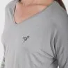T-shirt col V femme manches longues avec broderie - KONTAKT