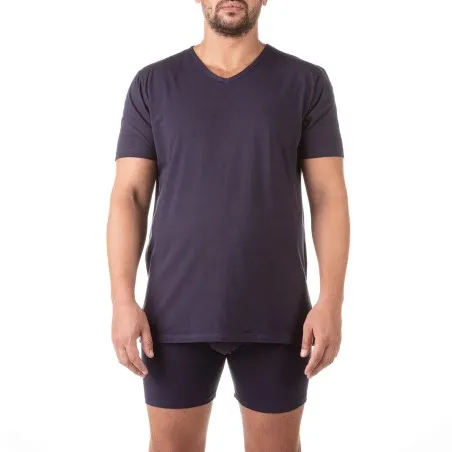 T-shirt col V grandes tailles en coton pur - KONTAKT