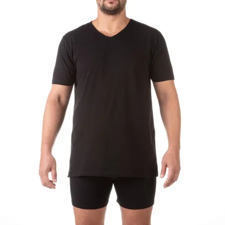 T-shirt col V grandes tailles en coton pur - KONTAKT
