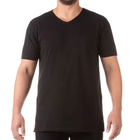 T-shirt col V grandes tailles en coton pur - KONTAKT