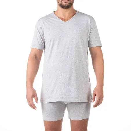 T-shirt col V grandes tailles en coton pur - KONTAKT