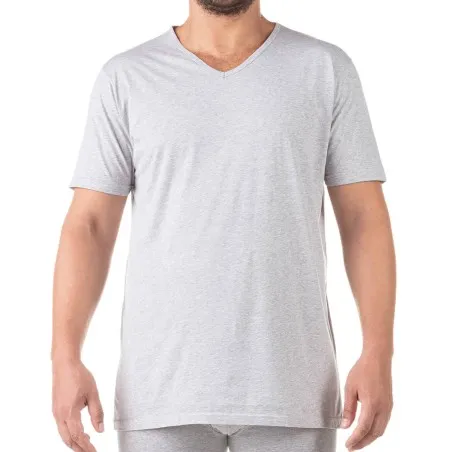 T-shirt col V grandes tailles en coton pur - KONTAKT