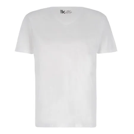T-shirt col V grandes tailles en coton pur - KONTAKT
