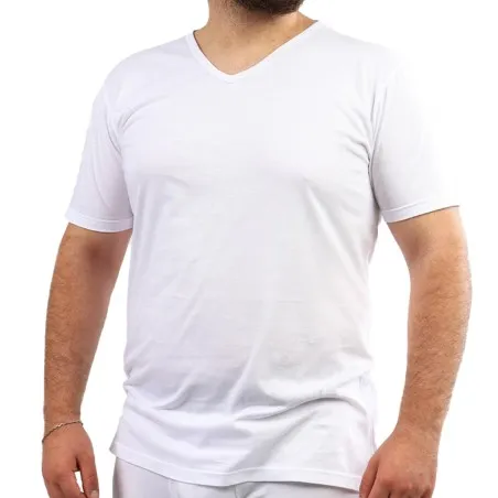 T-shirt col V grandes tailles en coton pur - KONTAKT