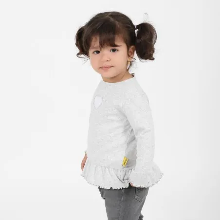 T-shirt côtelé bébé avec volant et cut out cœur - KONTAKT