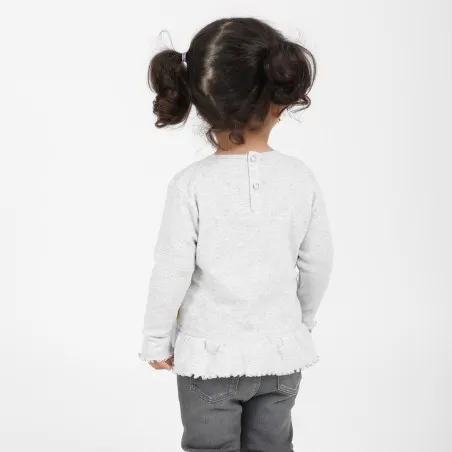 T-shirt côtelé bébé avec volant et cut out cœur - KONTAKT