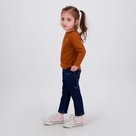 T-shirt côtelé bébé manches longues avec broderie - KONTAKT