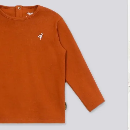 T-shirt côtelé bébé manches longues avec broderie - KONTAKT