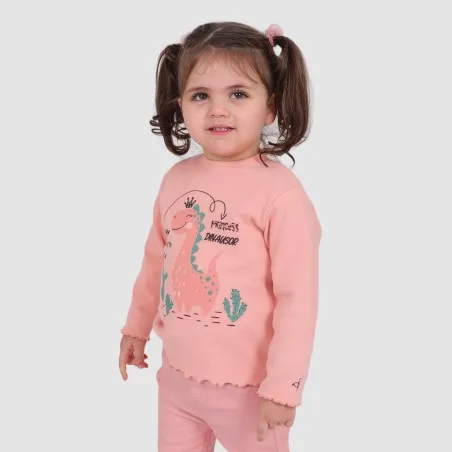 T-shirt côtelé bébé manches longues DINOSAUR - KONTAKT