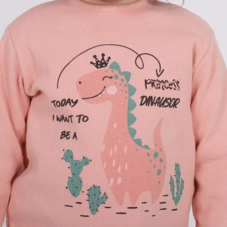 T-shirt côtelé bébé manches longues DINOSAUR - KONTAKT
