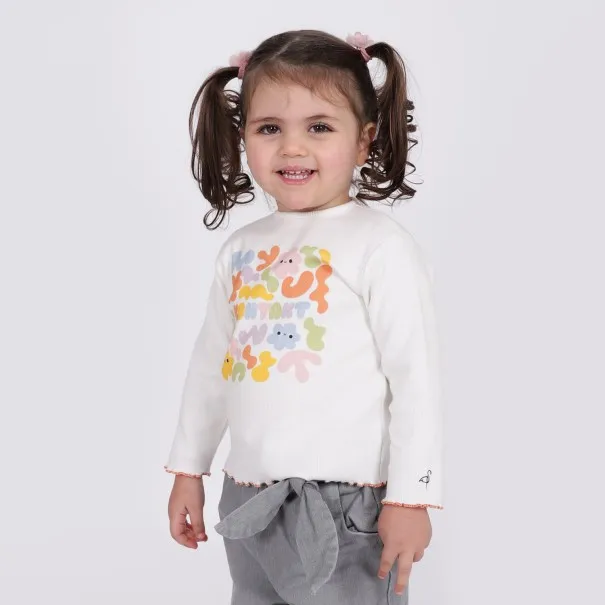 T-shirt côtelé bébé manches longues KONTAKT - KONTAKT