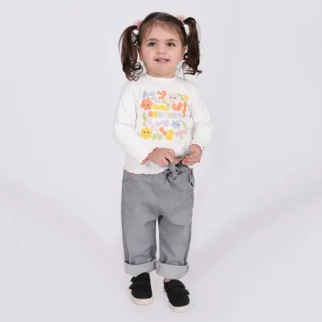 T-shirt côtelé bébé manches longues KONTAKT - KONTAKT