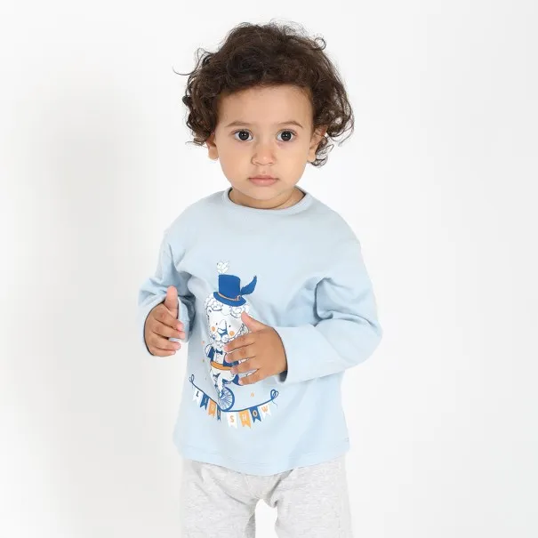 T-shirt côtelé bébé manches longues LION SHOW - KONTAKT